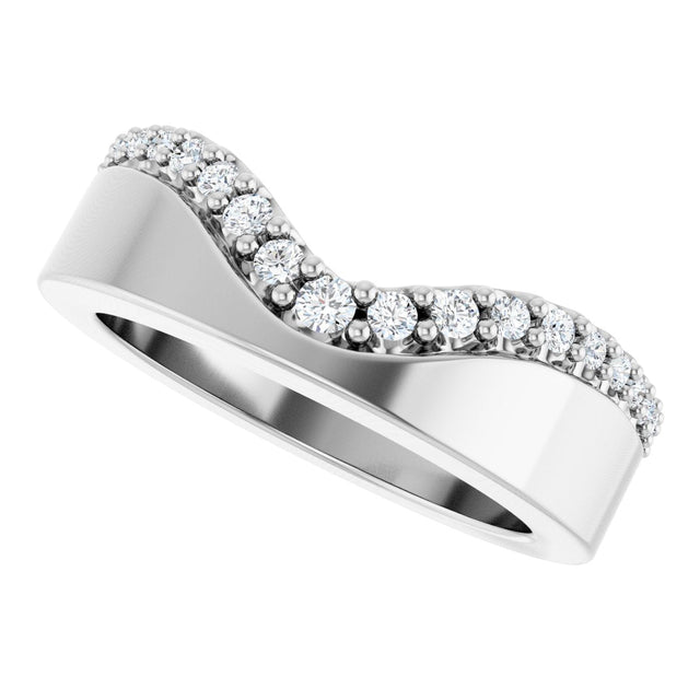 14K Gold Round Lab-Grown Diamond Contour Band - 1/5 CTW (Style 127060) - White Gold - view 5