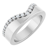 Platinum Round Lab-Grown Diamond Contour Band - 1/5 CTW (Style 127060)