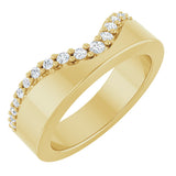 14K Gold Round Lab-Grown Diamond Contour Band - 1/5 CTW (Style 127060) - Yellow Gold