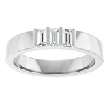 14K Gold Straight Baguette Lab-Grown Diamond Three-Stone Band - 1/5 CTW - White Gold - view 3