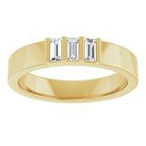 14K Gold Straight Baguette Lab-Grown Diamond Three-Stone Band - 1/5 CTW - Yellow Gold - view 3