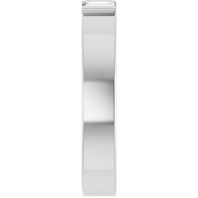 14K Gold Straight Baguette Lab-Grown Diamond Three-Stone Band - 1/5 CTW - White Gold - view 4