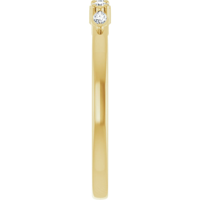 14K Gold Round Lab-Grown Diamond Anniversary Band - 1/6-1/3 CTW - Yellow Gold - view 4