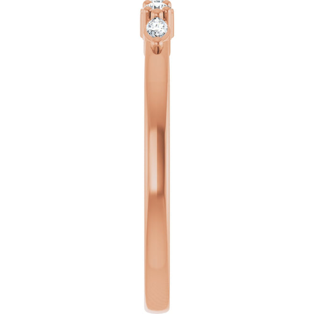 14K Gold Round Lab-Grown Diamond Anniversary Band - 1/6-1/3 CTW - Rose Gold - view 5