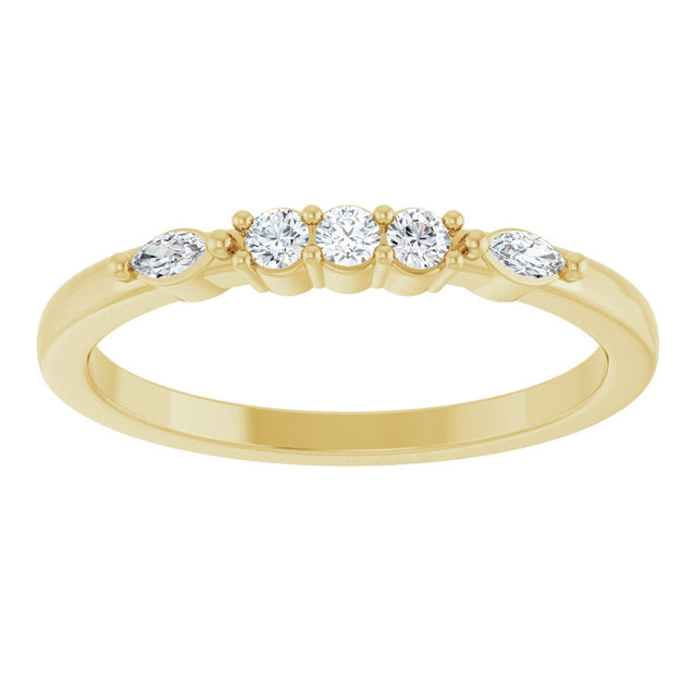 14K Gold Round Lab-Grown Diamond Anniversary Band - 1/6-1/3 CTW - Yellow Gold - view 3