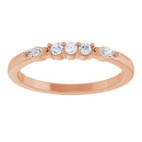 14K Gold Round Lab-Grown Diamond Anniversary Band - 1/6-1/3 CTW - Rose Gold - view 3