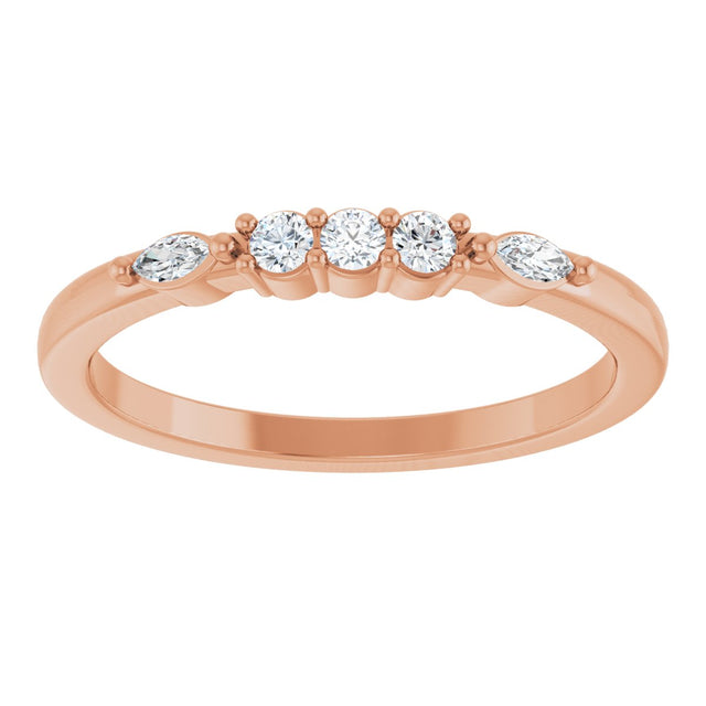 14K Gold Round Lab-Grown Diamond Anniversary Band - 1/6-1/3 CTW - Rose Gold - view 3