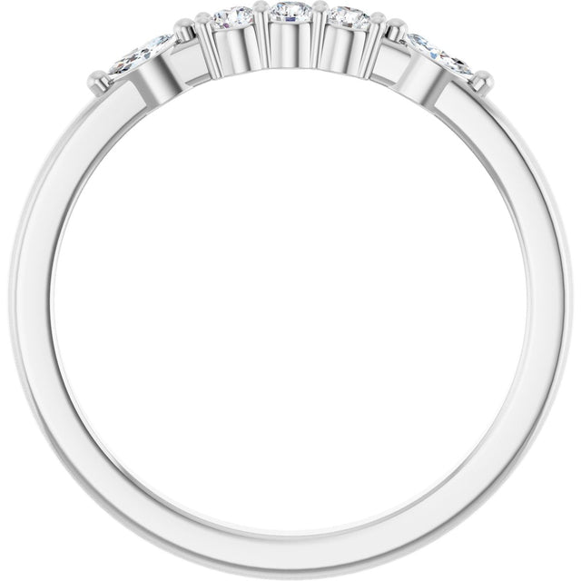 Platinum Round Lab-Grown Diamond Anniversary Band - 1/6-1/3 CTW - view 2
