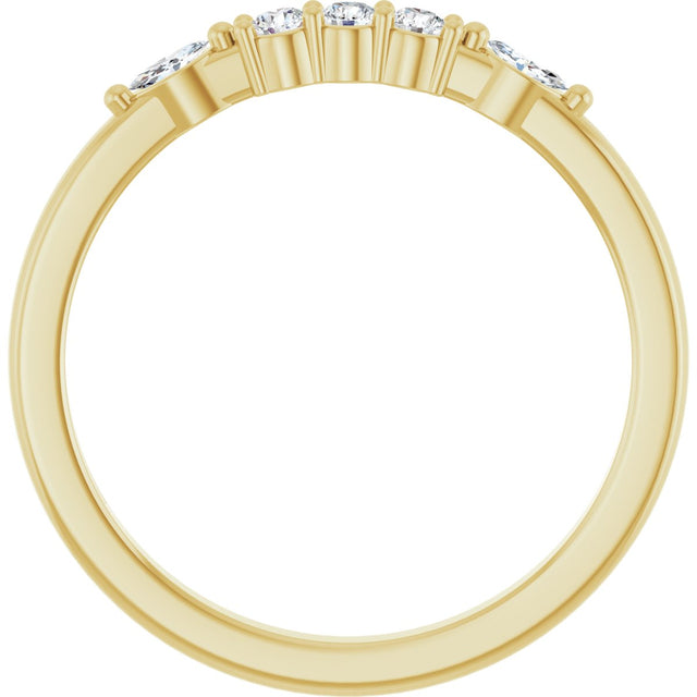 14K Gold Round Lab-Grown Diamond Anniversary Band - 1/6-1/3 CTW - Yellow Gold - view 2