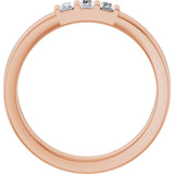 14K Gold Straight Baguette Lab-Grown Diamond Three-Stone Band - 1/5 CTW - Rose Gold - view 2