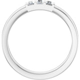 14K Gold Straight Baguette Lab-Grown Diamond Three-Stone Band - 1/5 CTW - White Gold - view 2