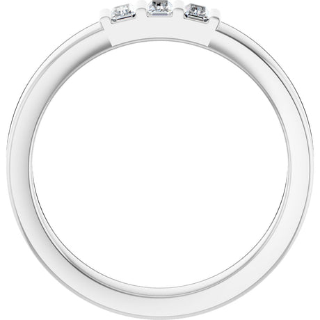 Platinum Straight Baguette Lab-Grown Diamond Three-Stone Band - 1/5 CTW - view 2