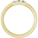 14K Gold Straight Baguette Lab-Grown Diamond Three-Stone Band - 1/5 CTW - Yellow Gold - view 2