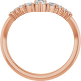 14K Gold Round Natural Diamond Accented Contour Band - 1/5-3/8 CTW - Rose Gold - view 2
