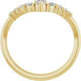 14K Gold Round Natural Diamond Accented Contour Band - 1/5-3/8 CTW - Yellow Gold - view 2