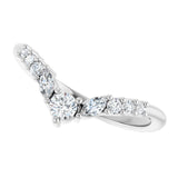 Platinum Round Lab-Grown Diamond Accented Contour Band - 1/5-3/8 CTW - view 5