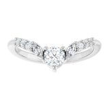 Platinum Round Lab-Grown Diamond Accented Contour Band - 1/5-3/8 CTW - view 3