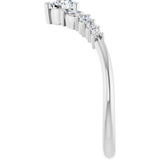 Platinum Round Natural Diamond Accented Contour Band - 1/5-3/8 CTW - view 4