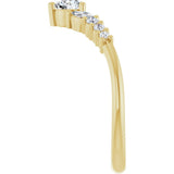 14K Gold Round Natural Diamond Accented Contour Band - 1/5-3/8 CTW - Yellow Gold - view 4