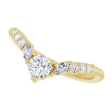 14K Gold Round Lab-Grown Diamond Accented Contour Band - 1/5-3/8 CTW - Yellow Gold - view 5