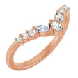 14K Gold Marquise Lab-Grown Diamond Accented Contour Band - 1/4-3/8 CTW - Rose Gold