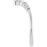 Platinum Marquise Natural Diamond Accented Contour Band - 1/4-3/8 CTW - view 4
