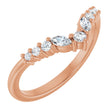 14K Gold Round Natural Diamond Accented Contour Band - 1/5-3/8 CTW - Rose Gold