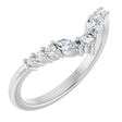 Platinum Round Natural Diamond Accented Contour Band - 1/5-3/8 CTW