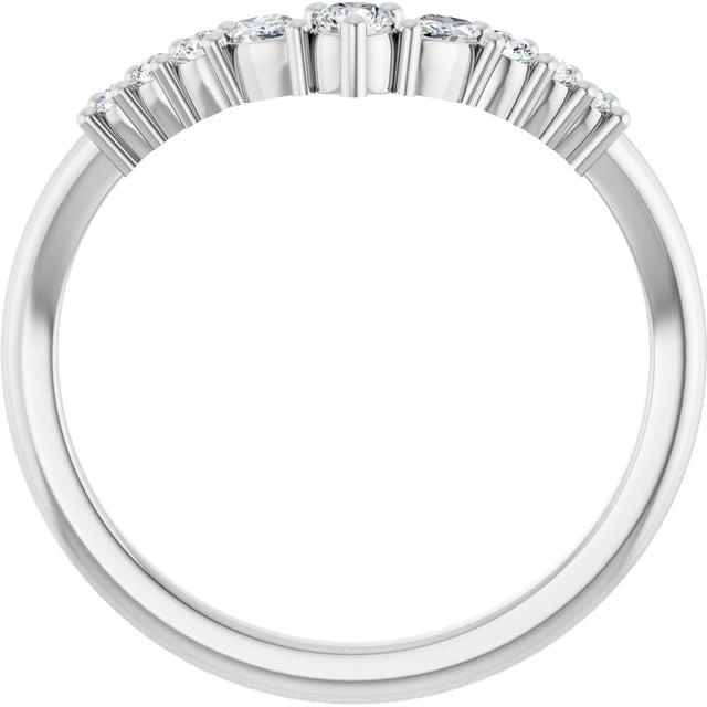 Platinum Round Lab-Grown Diamond Accented Contour Band - 1/5-3/8 CTW - view 2