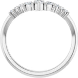 14K Gold Round Lab-Grown Diamond Accented Contour Band - 1/5-3/8 CTW - White Gold - view 2
