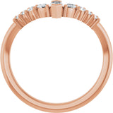 14K Gold Marquise Natural Diamond Accented Contour Band - 1/4-3/8 CTW - Rose Gold - view 2