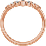 14K Gold Marquise Lab-Grown Diamond Accented Contour Band - 1/4-3/8 CTW - Rose Gold - view 2