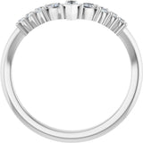 14K Gold Marquise Lab-Grown Diamond Accented Contour Band - 1/4-3/8 CTW - White Gold - view 2