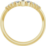 14K Gold Marquise Lab-Grown Diamond Accented Contour Band - 1/4-3/8 CTW - Yellow Gold - view 2