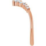 14K Gold Pear Natural Diamond Accented Contour Band - 1/3 CTW - Rose Gold - view 4