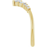 14K Gold Pear Natural Diamond Accented Contour Band - 1/3 CTW - Yellow Gold - view 4