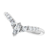 14K Gold Marquise Lab-Grown Diamond Accented Contour Band - 1/4-3/8 CTW - White Gold - view 5