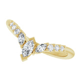 14K Gold Marquise Lab-Grown Diamond Accented Contour Band - 1/4-3/8 CTW - Yellow Gold - view 5