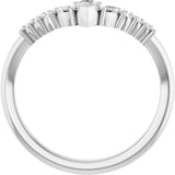 Platinum Pear Lab-Grown Diamond Accented Contour Band - 1/3 CTW - view 2