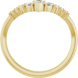 14K Gold Pear Natural Diamond Accented Contour Band - 1/3 CTW - Yellow Gold - view 2