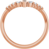 14K Gold Marquise Natural Diamond Accented Contour Band - 1/4-3/8 CTW - Rose Gold - view 2