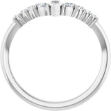 Platinum Marquise Lab-Grown Diamond Accented Contour Band - 1/4-3/8 CTW - view 2