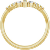 14K Gold Marquise Lab-Grown Diamond Accented Contour Band - 1/4-3/8 CTW - Yellow Gold - view 2
