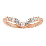 14K Gold Round Lab-Grown Diamond Accented Contour Band - 1/5-3/8 CTW - Rose Gold - view 3