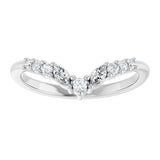 Platinum Round Lab-Grown Diamond Accented Contour Band - 1/5-3/8 CTW - view 3