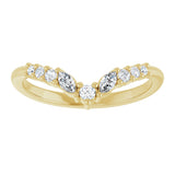 14K Gold Round Lab-Grown Diamond Accented Contour Band - 1/5-3/8 CTW - Yellow Gold - view 3