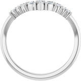 14K Gold Round Lab-Grown Diamond Accented Contour Band - 1/5-3/8 CTW - White Gold - view 2