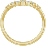 14K Gold Round Lab-Grown Diamond Accented Contour Band - 1/5-3/8 CTW - Yellow Gold - view 2