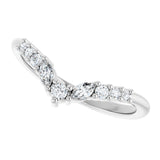 Platinum Round Lab-Grown Diamond Accented Contour Band - 1/5-3/8 CTW - view 5
