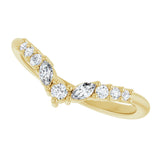 14K Gold Round Natural Diamond Accented Contour Band - 1/5-3/8 CTW - Yellow Gold - view 5